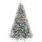Casafield Realistic Snow-Flocked Pine with White and Multicolor LED Lights, 9 Light Sequence Artificial Holiday Christmas Tree with Sturdy Metal Stand